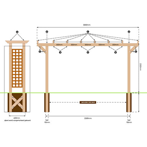 Image of afmetingen-pergola-schommel-centurio
