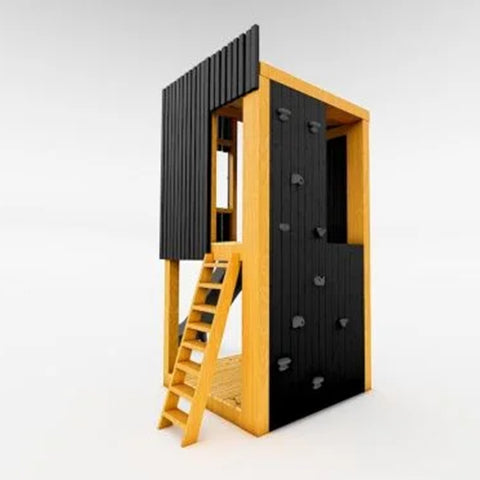 Image of speeltoestel-outdoor-island-speeltoren-modern-douglas-hout-met-trap