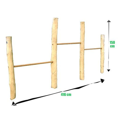 Image of 3-delig-duikelrek-duikelstang-rekstok-robinia-hout-sicuro
