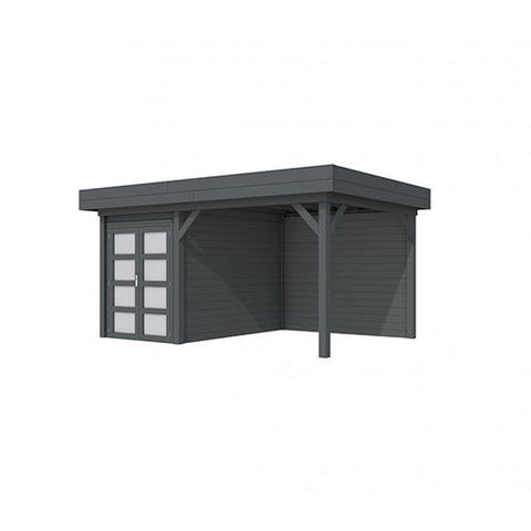 Image of Blokhut-WoodVision-Topvision-Tuinhuis-Zwaluw-met-luifel-300-cm-antraciet