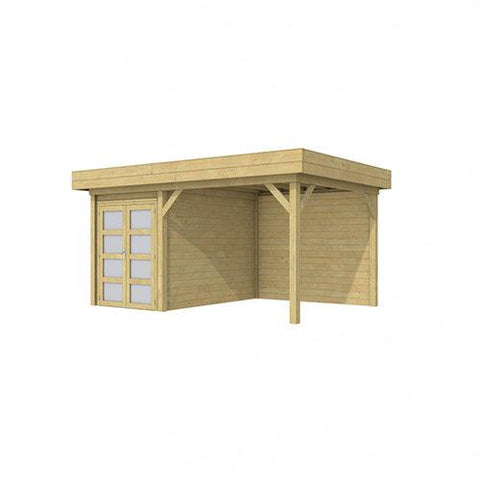 Image of Blokhut-WoodVision-Topvision-Tuinhuis-Zwaluw-met-luifel-300-cm-groen