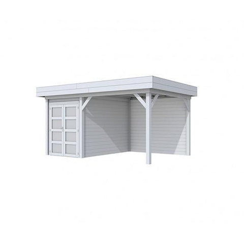 Image of Blokhut-WoodVision-Topvision-Tuinhuis-Zwaluw-met-luifel-300-cm-lichtgrijs