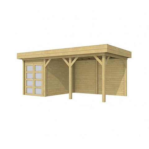 Image of Blokhut-WoodVision-Topvision-Tuinhuis-Zwaluw-met-luifel-400-cm-groen