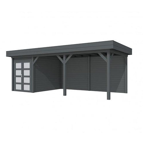 Image of Blokhut-WoodVision-Topvision-Tuinhuis-Zwaluw-met-luifel-500-cm-antraciet