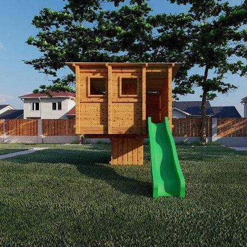 Image of Koala-hotel-vooraanzicht-boomhut-speeltoren-speeltoestel