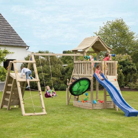 Image of Pagoda-speeltoestel-blue-rabbit-kinderen-glijbaan-schommels