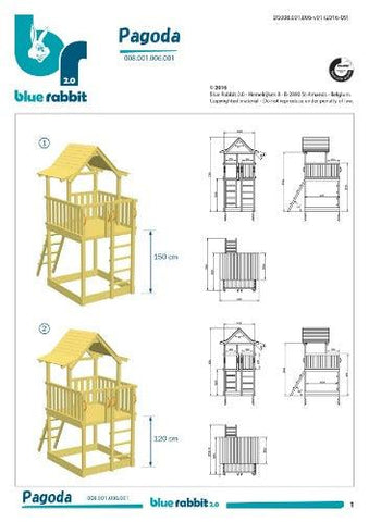 Image of Pagoda-speeltoestel-speeltoren-afmetingen-tekening