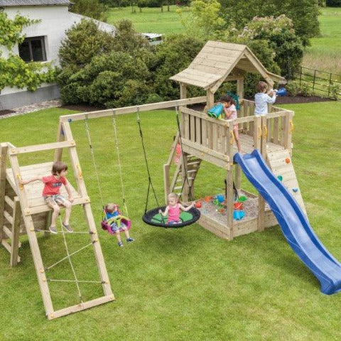 Image of Pagoda-uitbouw-speeltoren-speeltoestel-uitkijktoren-schommel-glijbaan