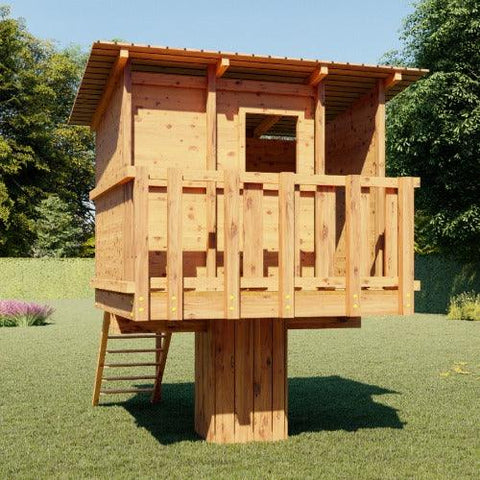 Image of Panda-Droom-voorkant-speeltoestel-speeltoren-boomhut-speelhuisje