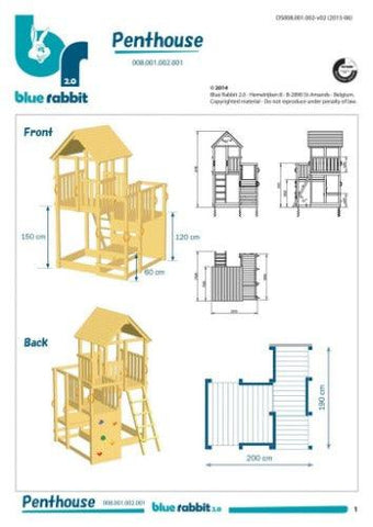 Image of Penthouse-speelhuis-speeltoren-speeltoestel-tekeningen-afmetingen