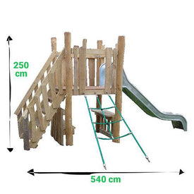 Speeltoestel | Sicuro - Speelhuisje met glijbaan (Robinia) - JouwSpeeltuin