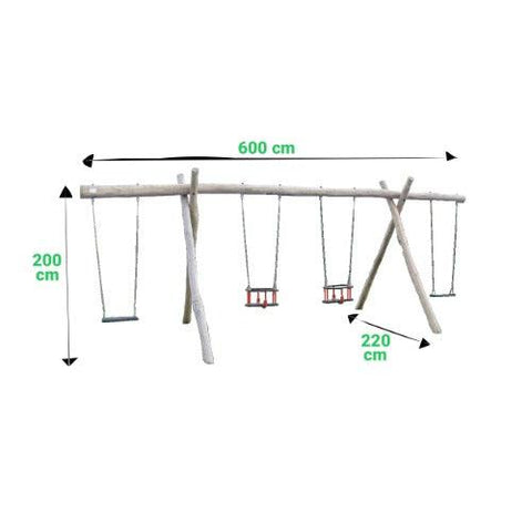 Image of Schommel | Sicuro - Tweezijdige Combinatieschommel (Robinia) - JouwSpeeltuin
