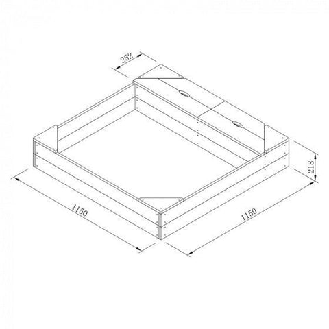Image of Axi Zandbak Amy 115 X 115 X 21,8 Cm Hout Naturel - JouwSpeeltuin