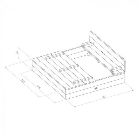 Image of Axi Zandbak Ella Xl 120 X 120 X 20 Cm Hout Bruin - JouwSpeeltuin