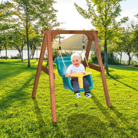 Image of Schommel | AXI - Baby Schommel met zitje (bruin) - JouwSpeeltuin