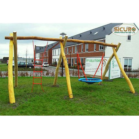 Image of combinatieschommel-touwmand-en-klimladder-robiniahout-sicuro