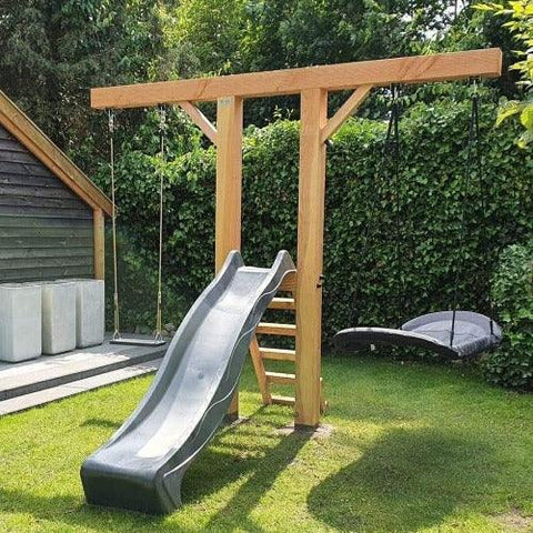 Image of douglashouten-schommels-met-glijbaan-goofy-outdoor-island-jouw-speeltuin