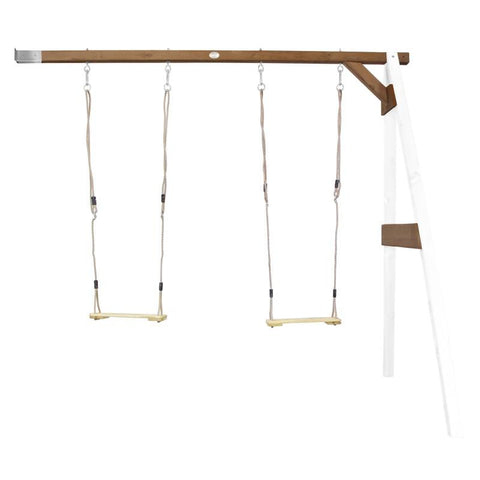 Image of Schommel | AXI - Dubbele aanbouwschommel (wit/bruin) - JouwSpeeltuin