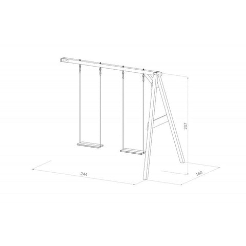 Image of Schommel | AXI - Dubbele aanbouwschommel (bruin) - JouwSpeeltuin