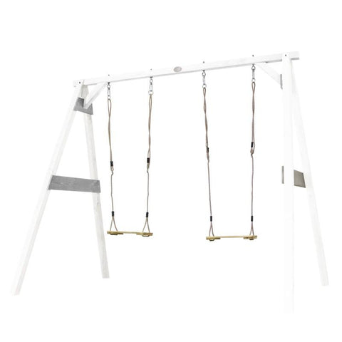 Image of Schommel | AXI - Dubbele schommel (wit/grijs) - JouwSpeeltuin