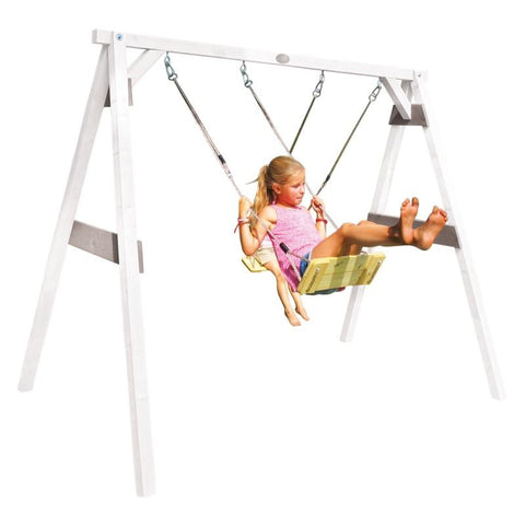 Image of Schommel | AXI - Dubbele schommel (wit/grijs) - JouwSpeeltuin