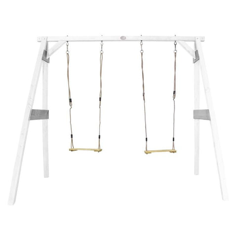 Image of Schommel | AXI - Dubbele schommel (wit/grijs) - JouwSpeeltuin