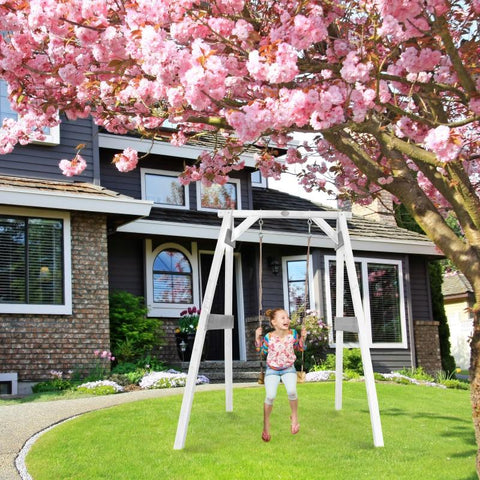 Image of Schommel | AXI - Enkele schommel (wit/grijs) - JouwSpeeltuin