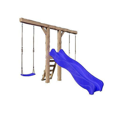 Image of houten-kastanje-schommel-met-glijbaan-kastanjehout-goofy-outdoor-island