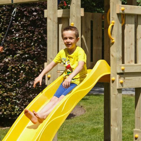 Image of kiosk-speeltoestel-blue-rabbit-kind-glijbaan-geel