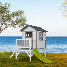 Houten speelhuisje | Sunny - Lodge XL (grijs/wit)