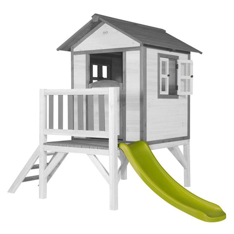 Image of Houten speelhuisje | Sunny - Lodge XL (grijs/wit) - JouwSpeeltuin