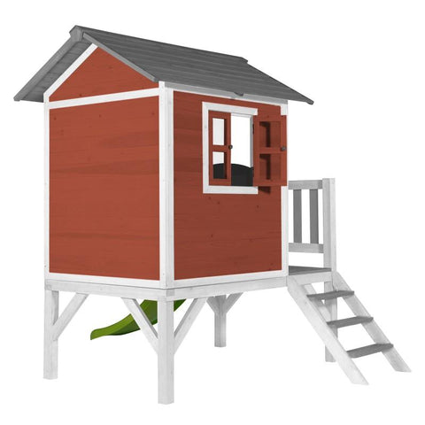 Image of Houten speelhuisje | Sunny - Lodge XL (rood/wit) - JouwSpeeltuin