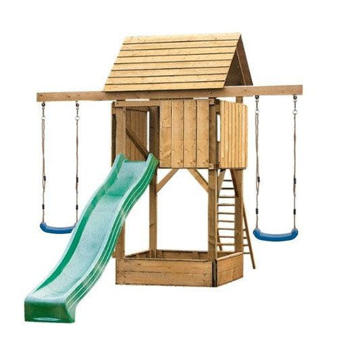 Image of speeltoestel-compact-woodvision-jouw-speeltuin-glijbaan-en-schommels