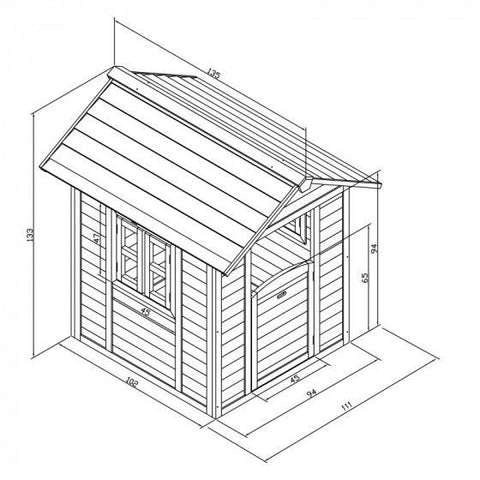 Image of Sunny Speelhuis Lodge 133 X 111 X 133 Cm 100% Fsc Hout Rood - JouwSpeeltuin