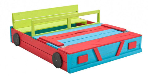 Image of Swing King Zandbak Auto 120 X 100 X 20 Cm Hout blauw/groen/rood - JouwSpeeltuin