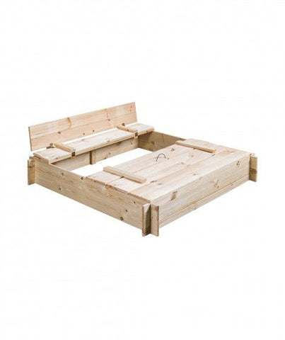 Image of Swing King Zandbak Gucio 120 X 120 X 20 Cm Hout Blank - JouwSpeeltuin