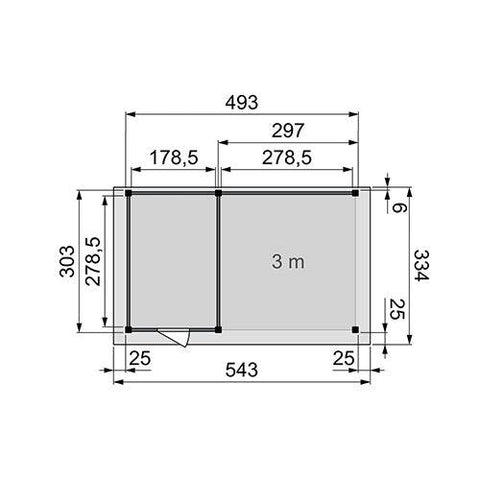 Image of tuinhuis-topvision-vurenhout-met-luifel-300cm