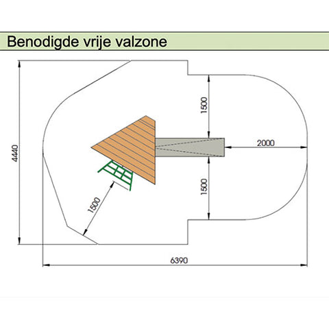 Image of benodigde-vrije-valzone-professioneel-speeltoestel-speelhuisje-driehoekmodel-sicuro