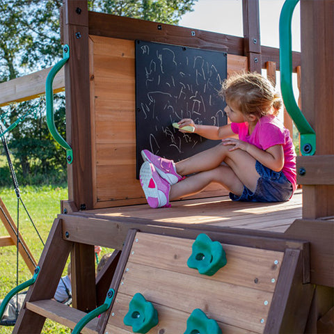 Image of speeltoestel-cedar-cove-backyard-discovery-uitkijktoren-jouw-speeltuin-krijtbord