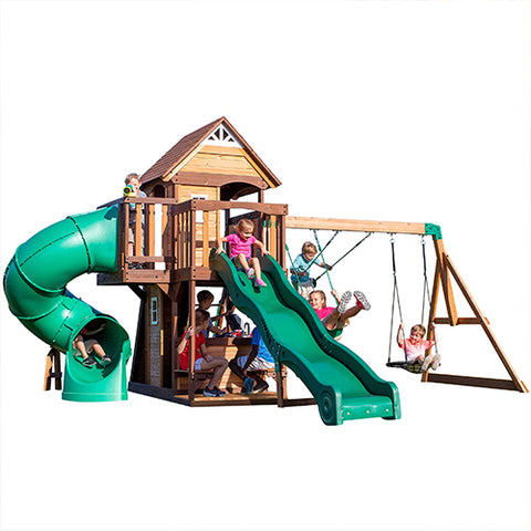 Image of speeltoestel-cedar-cove-backyard-discovery-uitkijktoren-jouw-speeltuin-spelende-kinderen