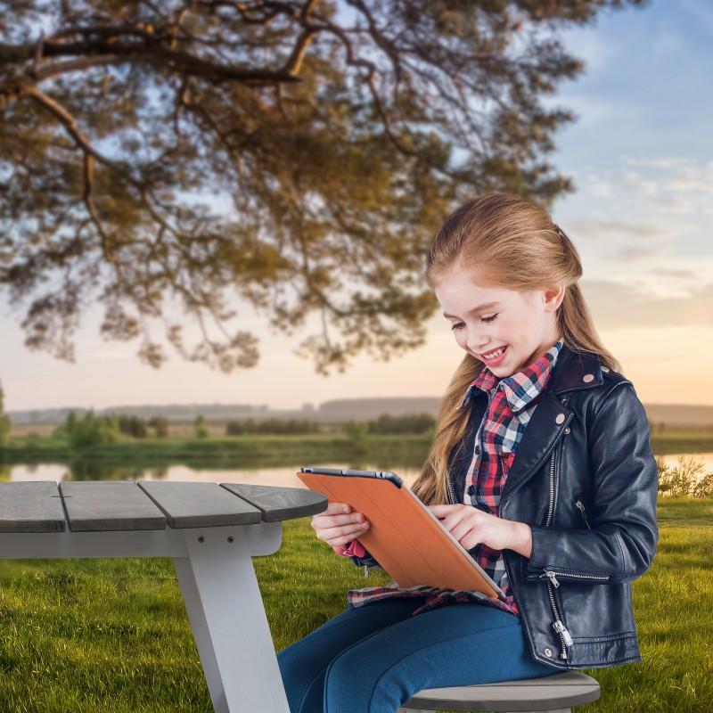 Speelelement | AXI - 3-delig Picknickset rond (grijs/wit) - JouwSpeeltuin