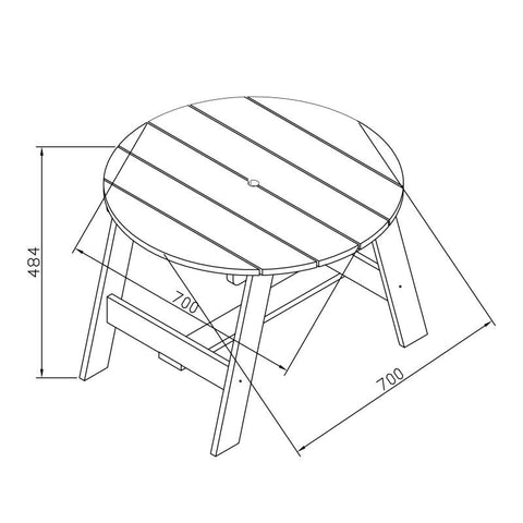 Image of Speelelement | AXI - 3-delig Picknickset rond (grijs/wit) - JouwSpeeltuin
