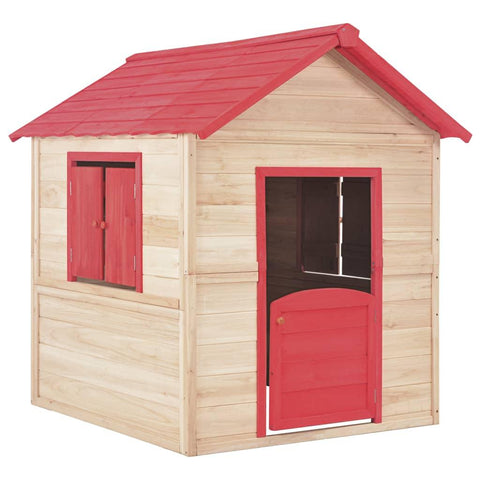 Image of Kinderspeelhuis vurenhout rood - JouwSpeeltuin