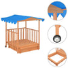 Kinderspeelhuis met zandbak UV50 vurenhout blauw