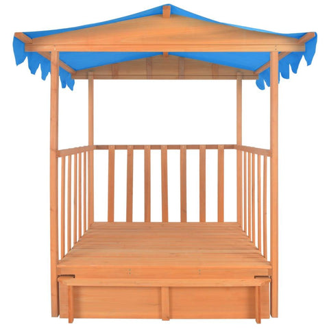 Image of Kinderspeelhuis met zandbak UV50 vurenhout blauw - JouwSpeeltuin