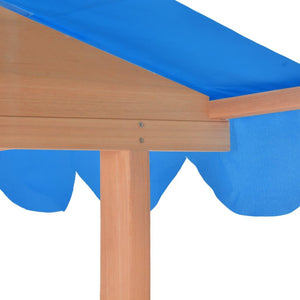 Kinderspeelhuis met zandbak UV50 vurenhout blauw - JouwSpeeltuin