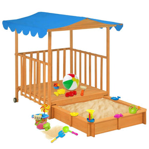 Kinderspeelhuis met zandbak UV50 vurenhout blauw - JouwSpeeltuin