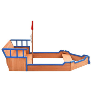 Zandbak piratenschip 190x94,5x101 cm vurenhout