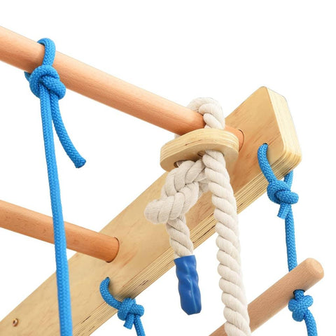 Image of Binnenklimset met ladders en ringen hout - JouwSpeeltuin