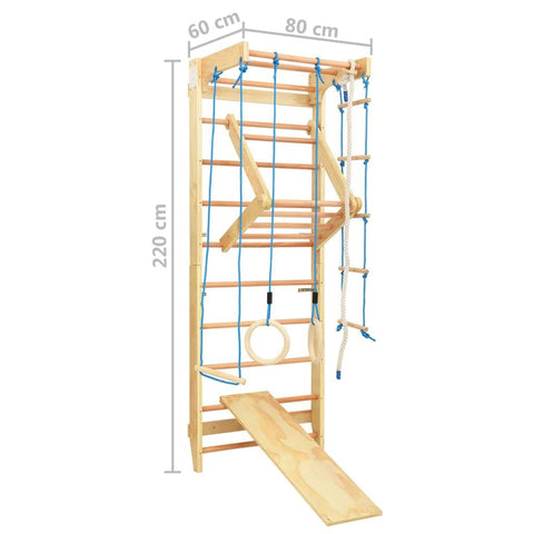 Binnenklimset met ladders en ringen hout - JouwSpeeltuin